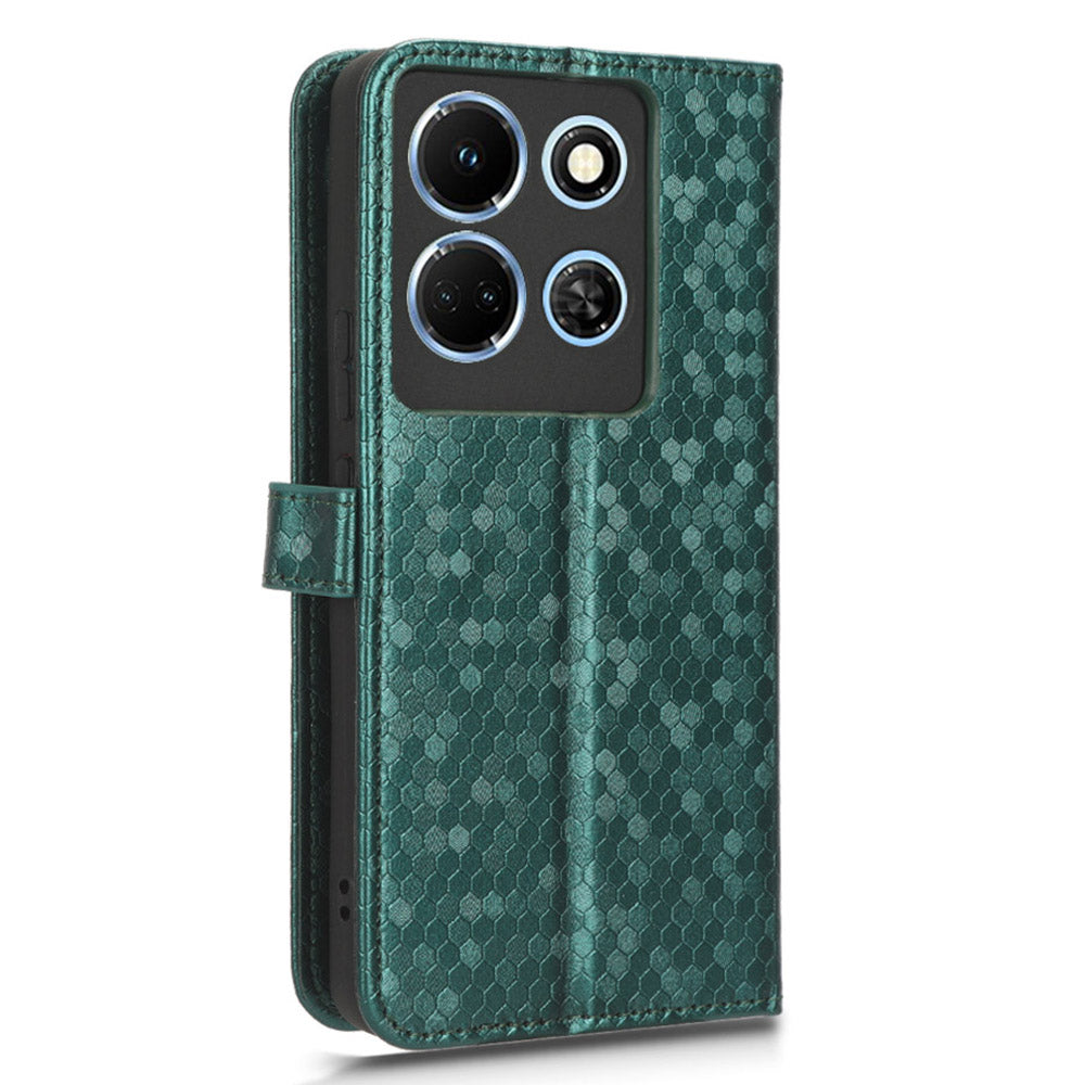 For Infinix Note 30 5G Leather Wallet Phone Case Dot Imprinted Shockproof Stand Cover