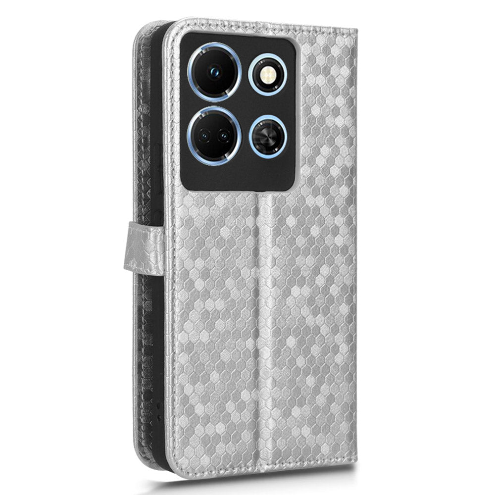 For Infinix Note 30 5G Leather Wallet Phone Case Dot Imprinted Shockproof Stand Cover