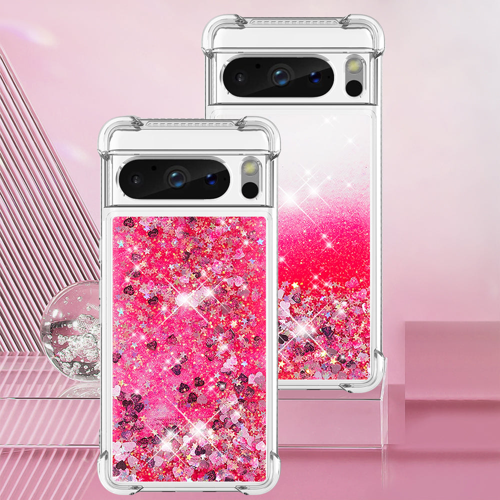 YB Quicksand Series-1 for Google Pixel 8 Pro Glitter Liquid Phone Case Transparent TPU Shockproof Cover