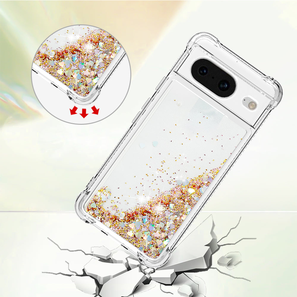 YB Quicksand Series-1 for Google Pixel 8 Sparkle Flowing Case TPU Corner Cushion Phone Cover