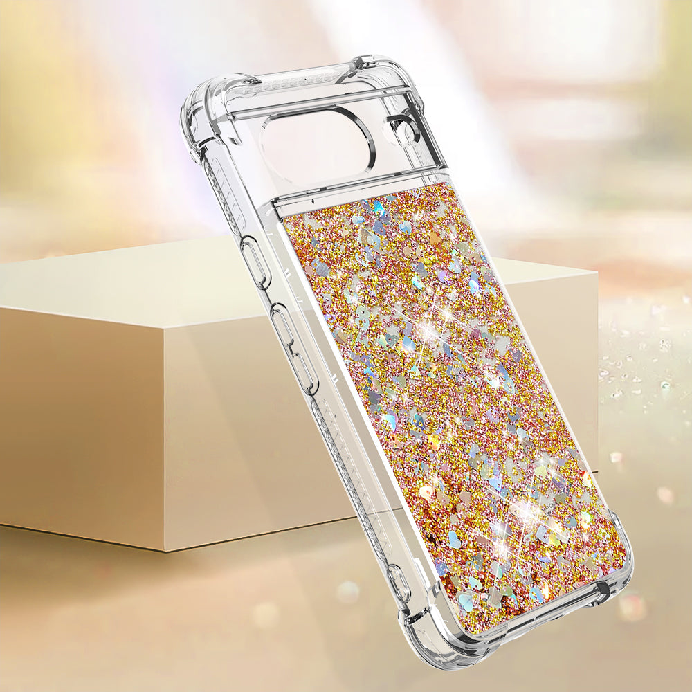 YB Quicksand Series-1 for Google Pixel 8 Sparkle Flowing Case TPU Corner Cushion Phone Cover