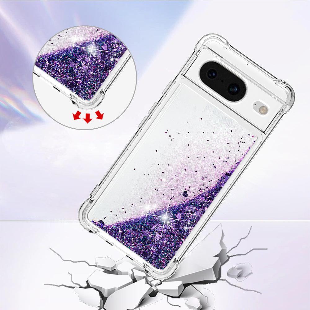 YB Quicksand Series-1 for Google Pixel 8 Sparkle Flowing Case TPU Corner Cushion Phone Cover