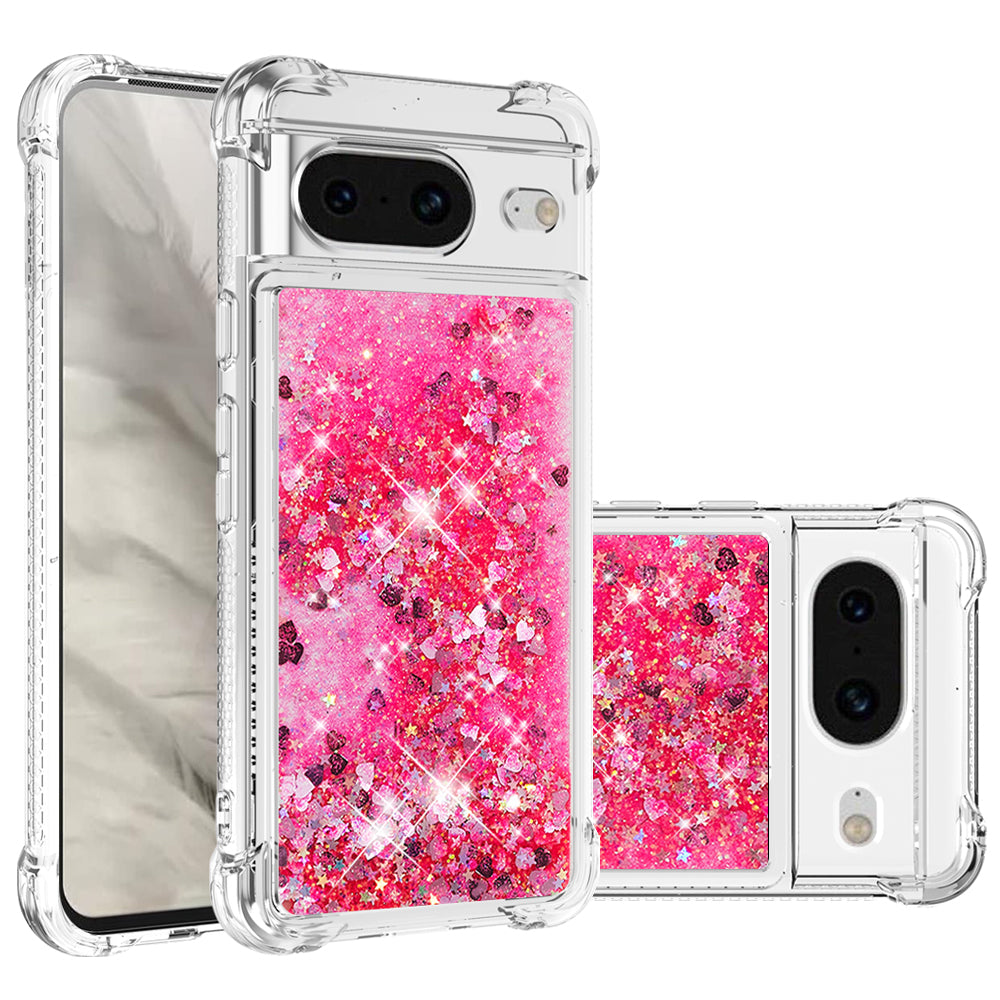 YB Quicksand Series-1 for Google Pixel 8 Sparkle Flowing Case TPU Corner Cushion Phone Cover
