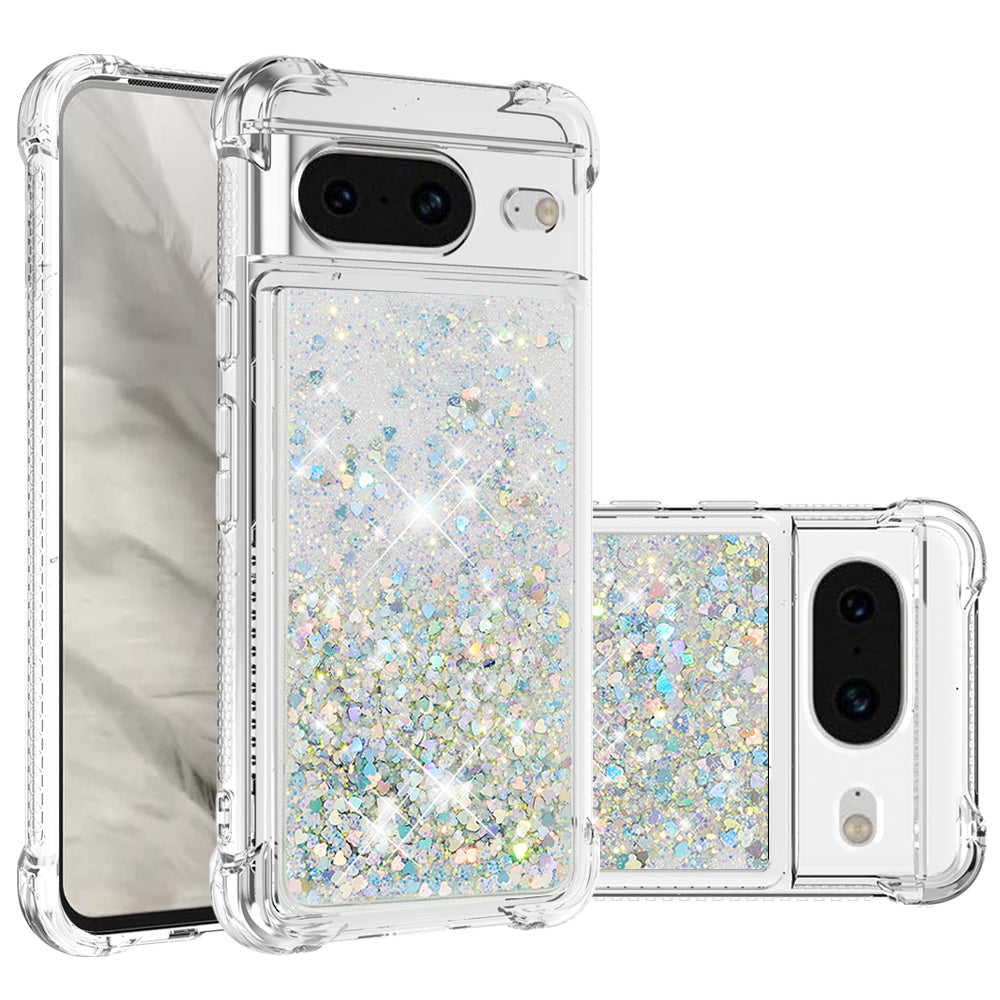 YB Quicksand Series-1 for Google Pixel 8 Sparkle Flowing Case TPU Corner Cushion Phone Cover