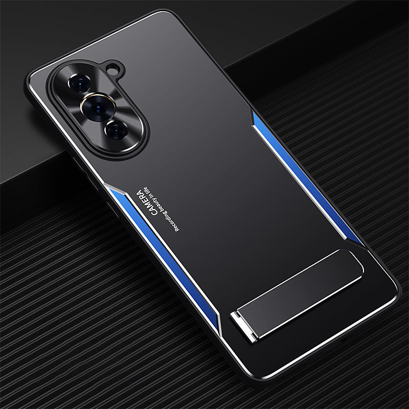 For Huawei nova 10 4G TPU + Aluminium Alloy Phone Case Anti-drop Back Cover with Kickstand