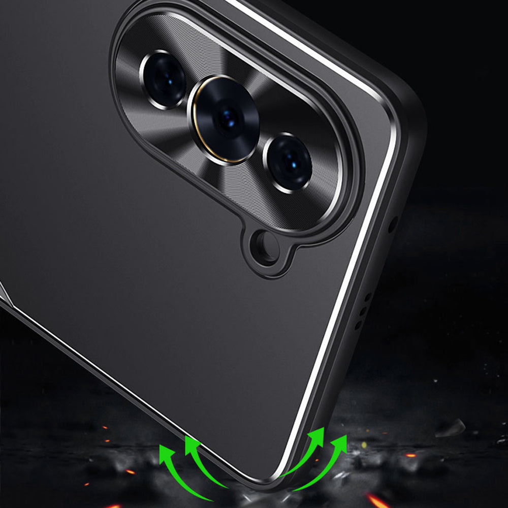 For Huawei nova 10 Pro 4G TPU+Aluminium Alloy Anti-fall Cover Folding Kickstand Phone Case