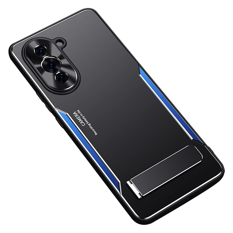 For Huawei nova 10 Pro 4G TPU+Aluminium Alloy Anti-fall Cover Folding Kickstand Phone Case