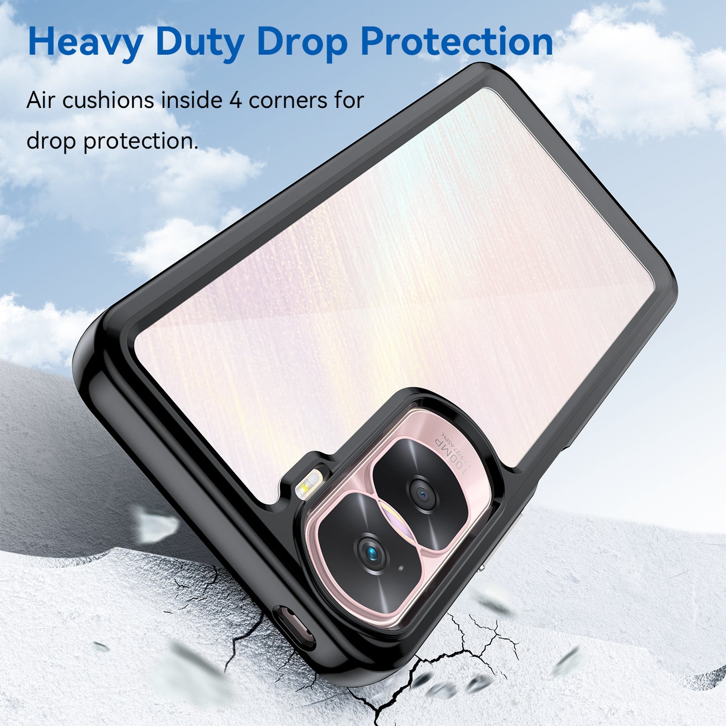 For Honor 90 Lite 5G / X50i 5G TPU+Acrylic Mobile Phone Back Cover Clear Protective Shockproof Case