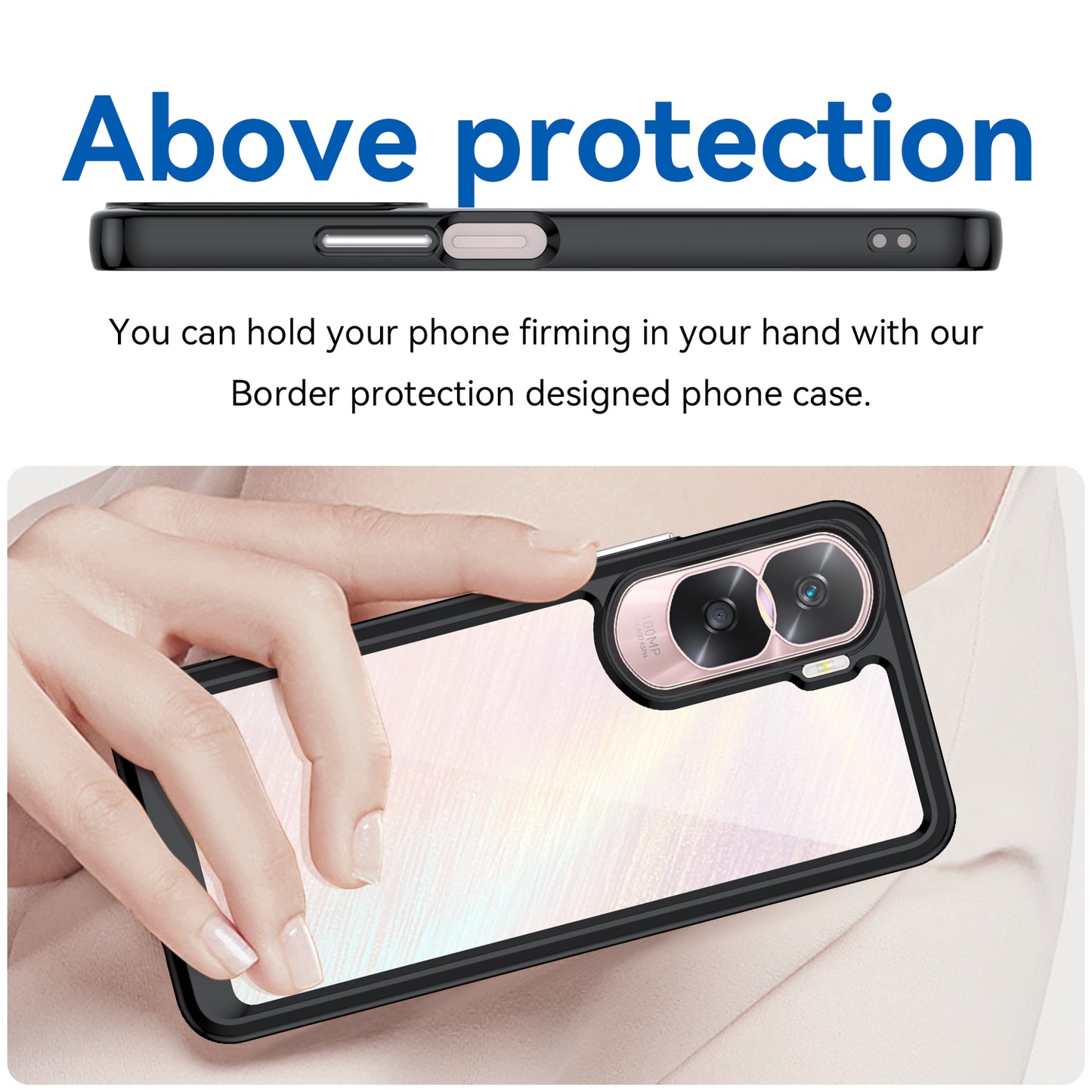 For Honor 90 Lite 5G / X50i 5G TPU+Acrylic Mobile Phone Back Cover Clear Protective Shockproof Case
