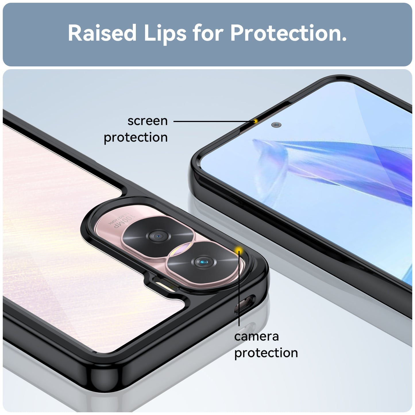 For Honor 90 Lite 5G / X50i 5G TPU+Acrylic Mobile Phone Back Cover Clear Protective Shockproof Case