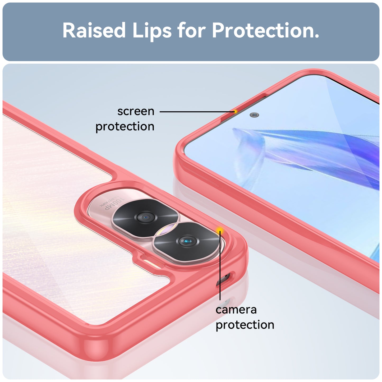 For Honor 90 Lite 5G / X50i 5G TPU+Acrylic Mobile Phone Back Cover Clear Protective Shockproof Case