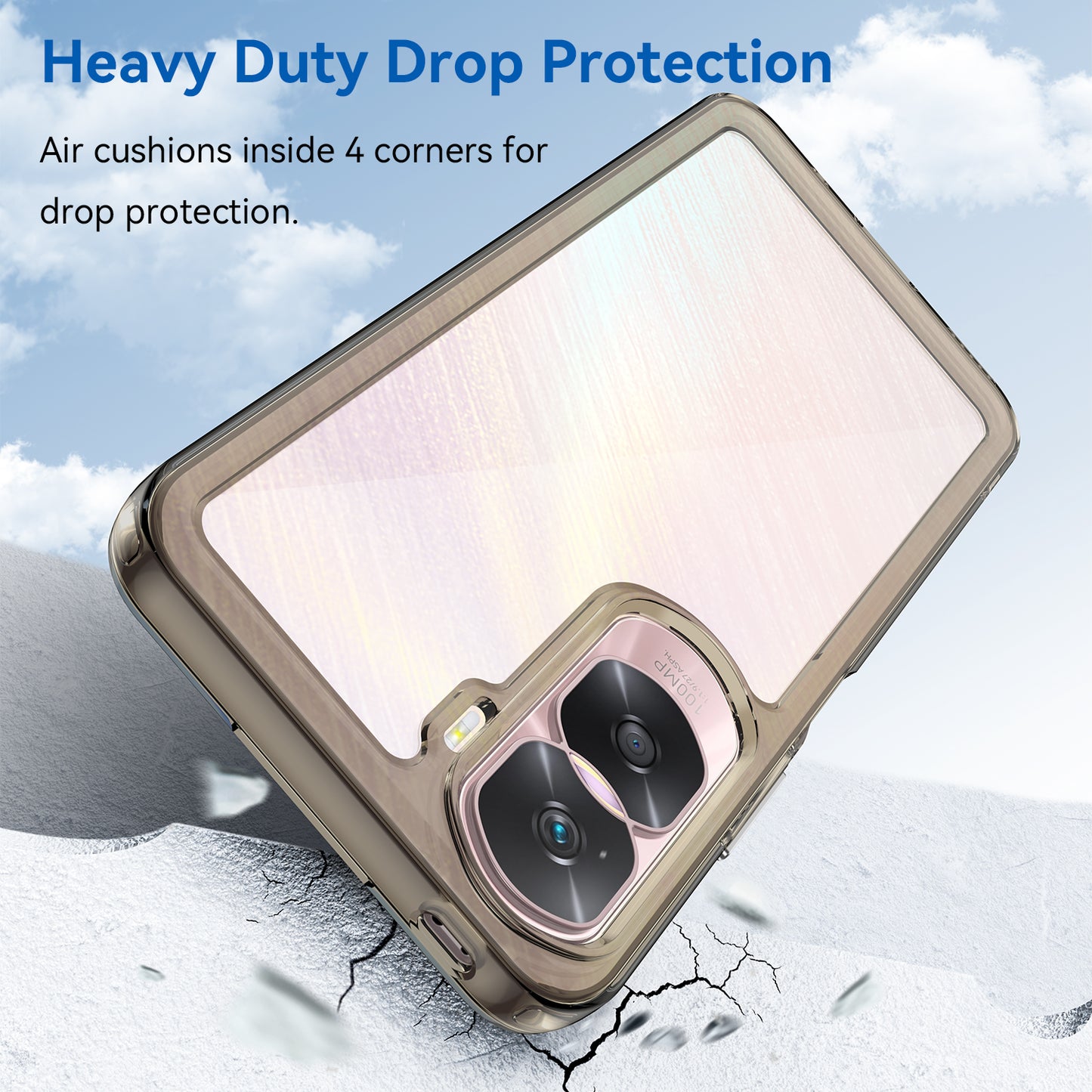 For Honor 90 Lite 5G / X50i 5G TPU+Acrylic Mobile Phone Back Cover Clear Protective Shockproof Case