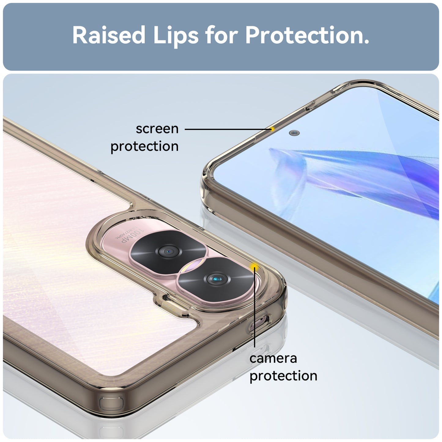 For Honor 90 Lite 5G / X50i 5G TPU+Acrylic Mobile Phone Back Cover Clear Protective Shockproof Case