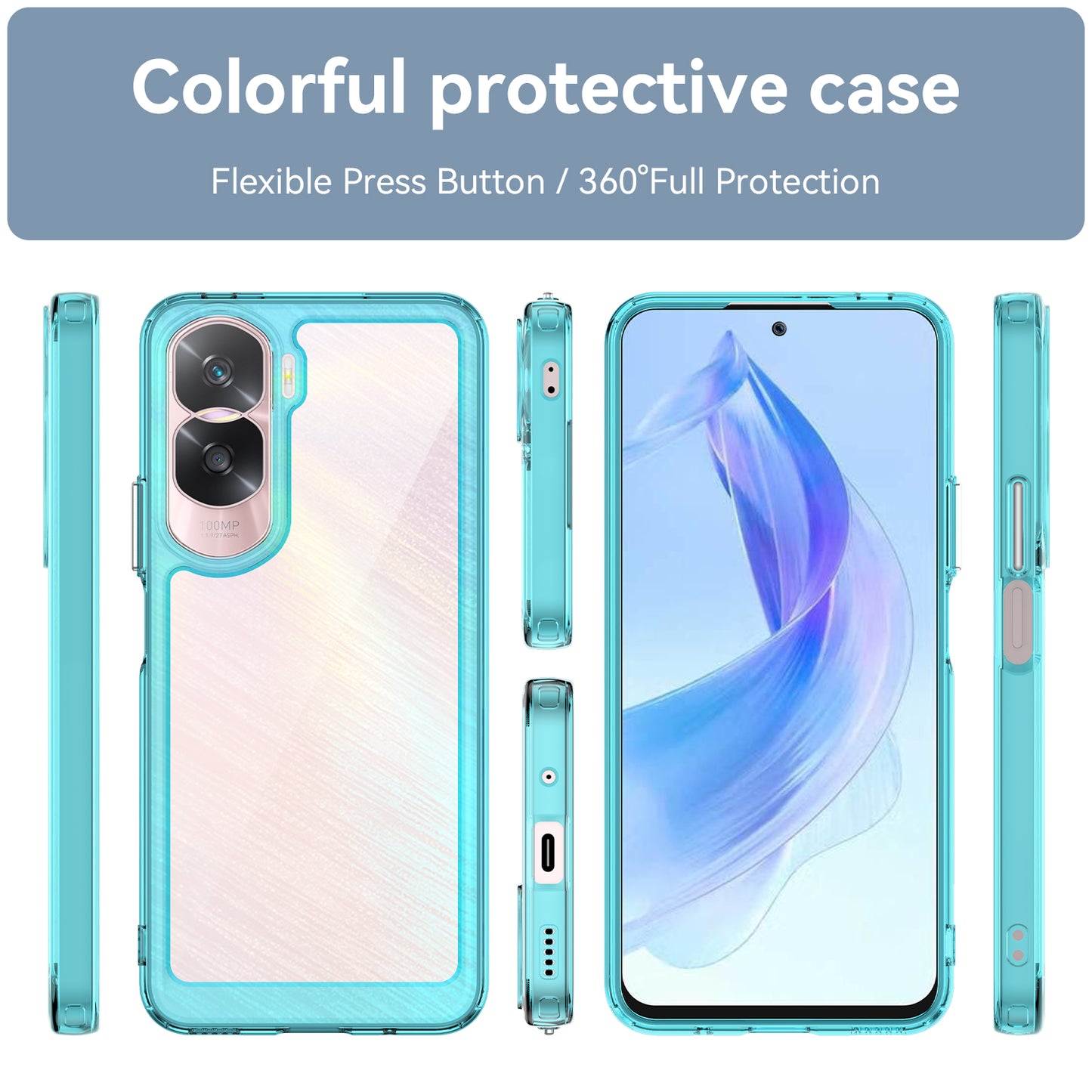 For Honor 90 Lite 5G / X50i 5G TPU+Acrylic Mobile Phone Back Cover Clear Protective Shockproof Case