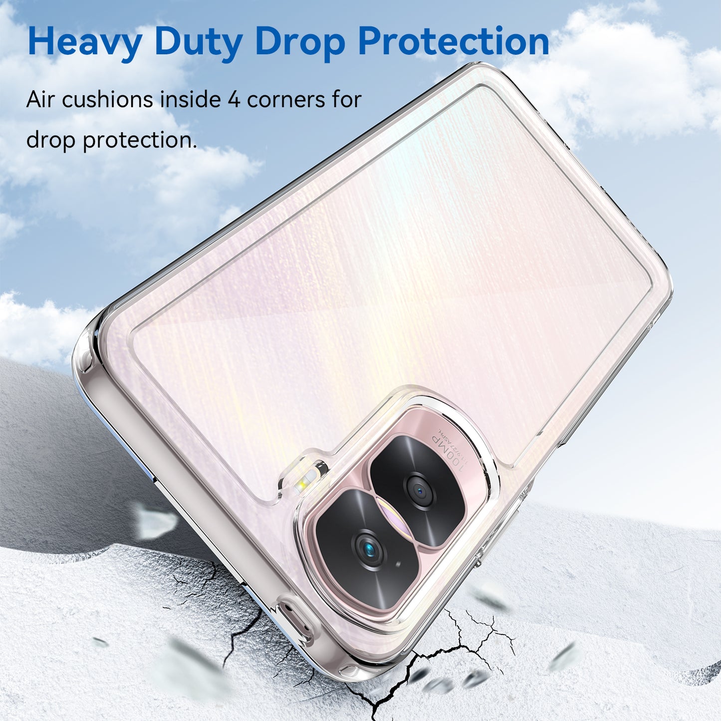For Honor 90 Lite 5G / X50i 5G TPU+Acrylic Mobile Phone Back Cover Clear Protective Shockproof Case