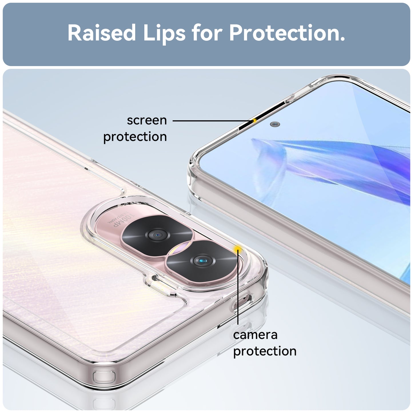 For Honor 90 Lite 5G / X50i 5G TPU+Acrylic Mobile Phone Back Cover Clear Protective Shockproof Case