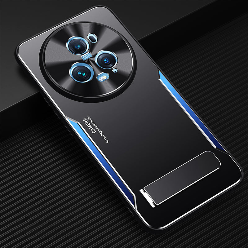 For Honor Magic5 Pro Shockproof Phone Cover Kickstand TPU+Aluminium Alloy Cell Phone Shell Case