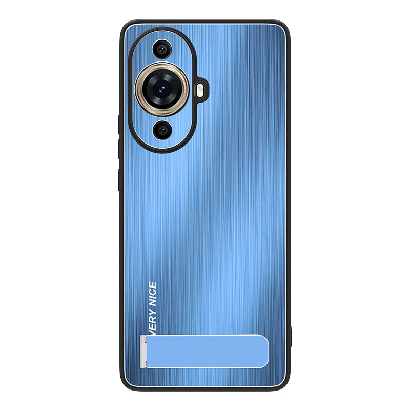 For Huawei nova 11 Pro / 11 Ultra Aluminium Alloy+TPU Cover Brushed Phone Case with Kickstand