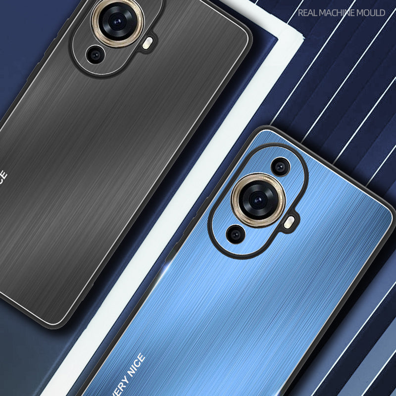 For Huawei nova 11 Pro / nova 11 Ultra Aluminium Alloy Back + TPU Frame Phone Case Brushed Cover