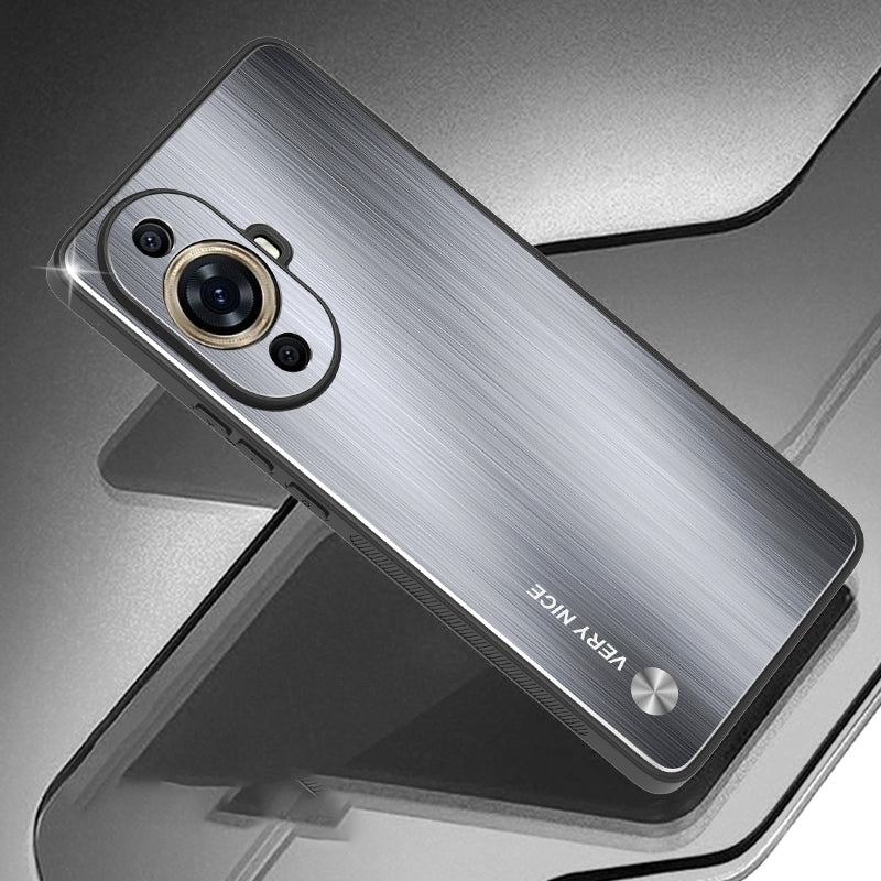 For Huawei nova 11 Pro / nova 11 Ultra Aluminium Alloy Back + TPU Frame Phone Case Brushed Cover