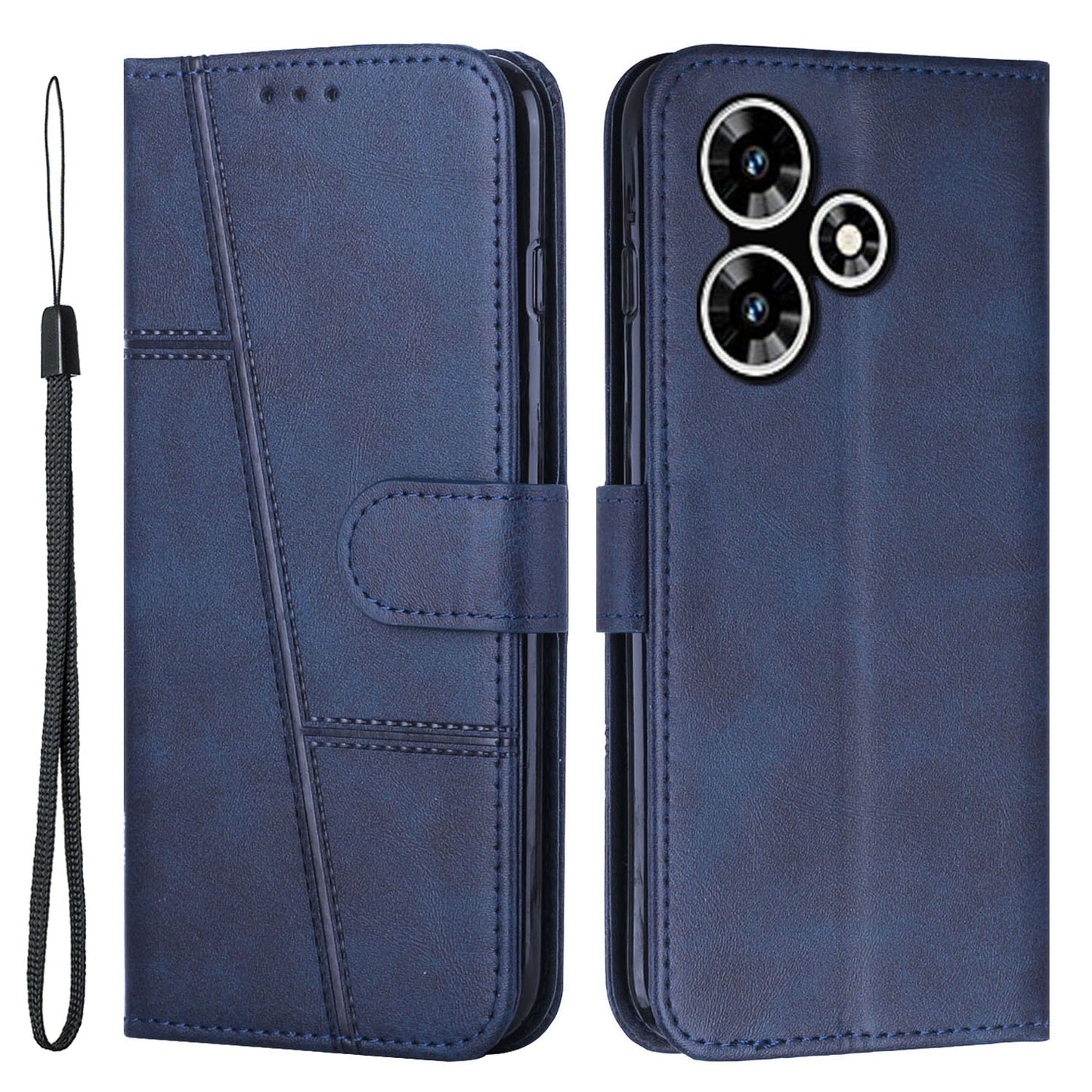 For Infinix Hot 30 Smartphone Case Anti-scratch PU Leather Magnetic Clasp Wallet Stand Cover