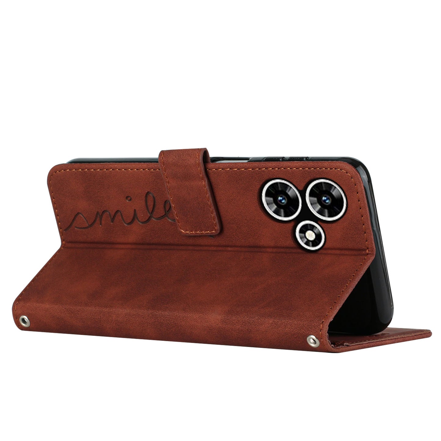 For Infinix Hot 30 Bump Proof Leather Phone Case Stand Skin-touch Imprinted Heart Wallet Cover