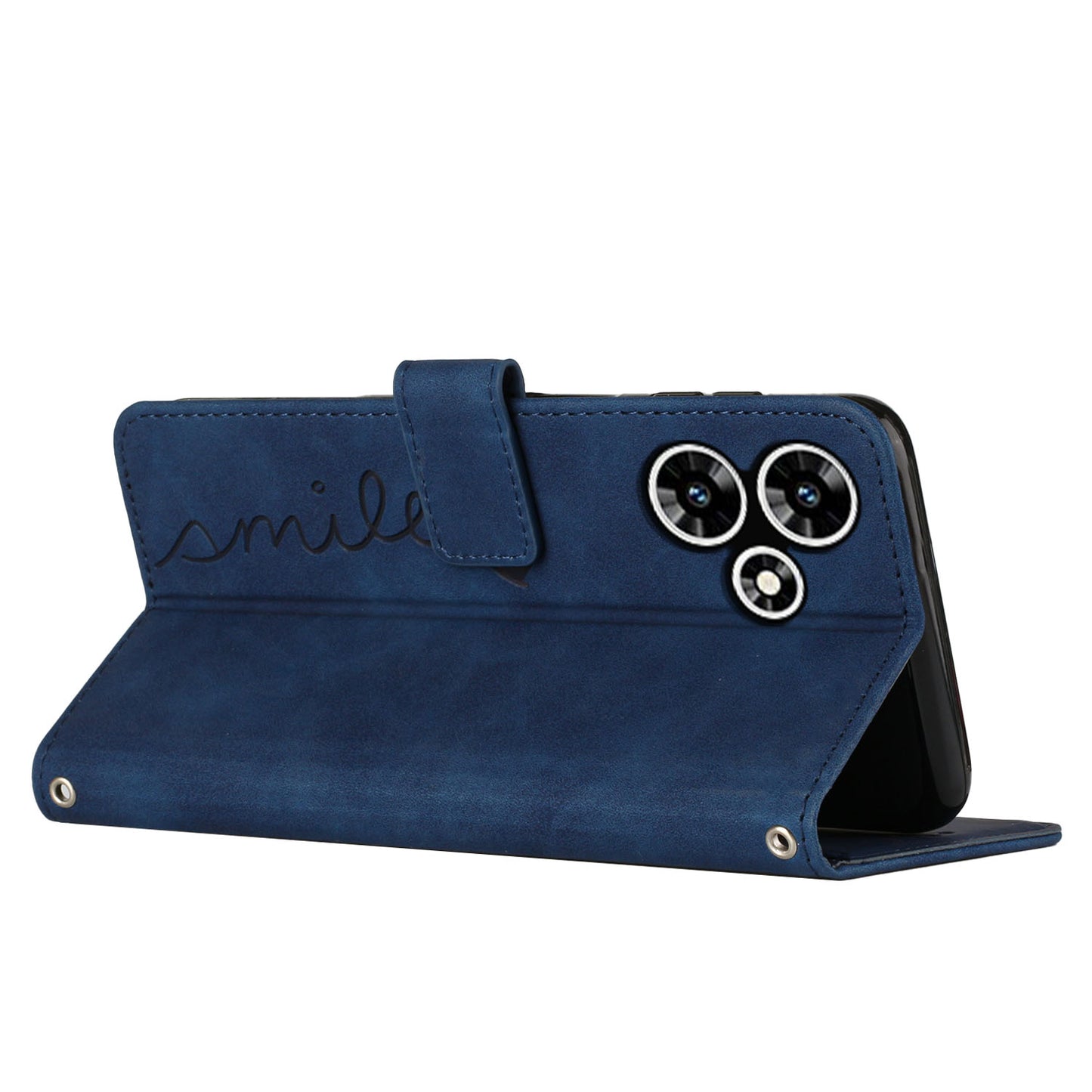 For Infinix Hot 30 Bump Proof Leather Phone Case Stand Skin-touch Imprinted Heart Wallet Cover