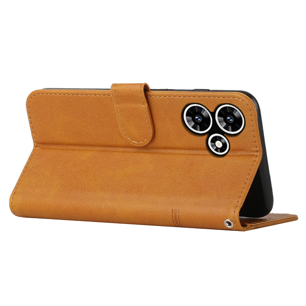 For Infinix Hot 30 Play NFC 4G Smartphone Case PU Leather Magnetic Clasp Wallet Foldable Stand Cover