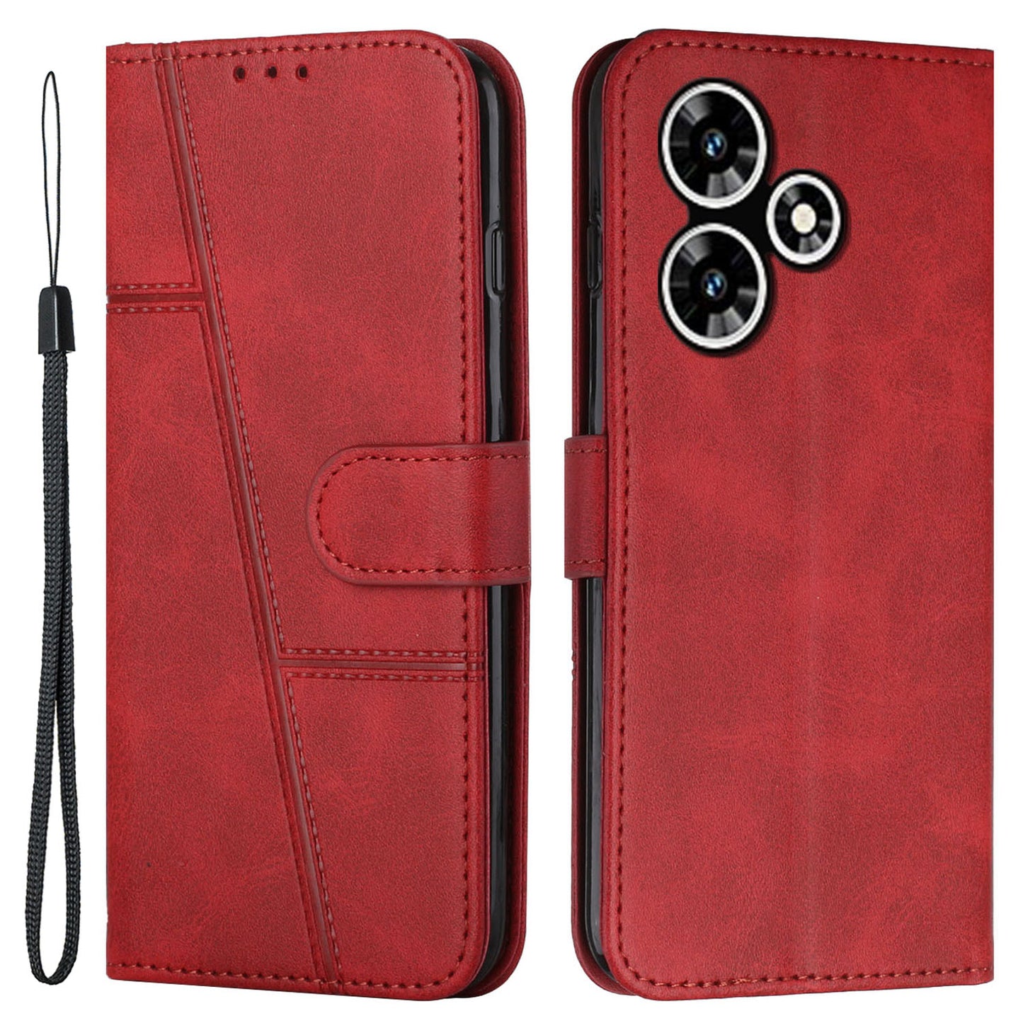 For Infinix Hot 30 Play NFC 4G Smartphone Case PU Leather Magnetic Clasp Wallet Foldable Stand Cover
