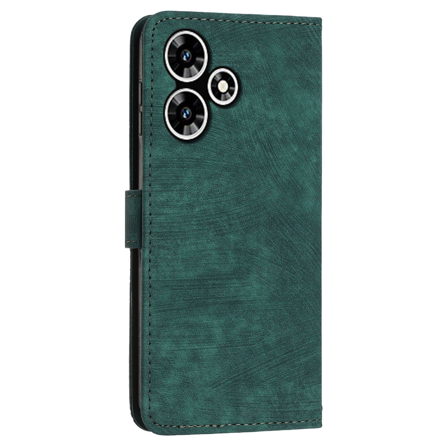 For Infinix Hot 30 Play NFC 4G Stand Wallet PU Leather Case Imprinted Lines Skin-touch Phone Cover