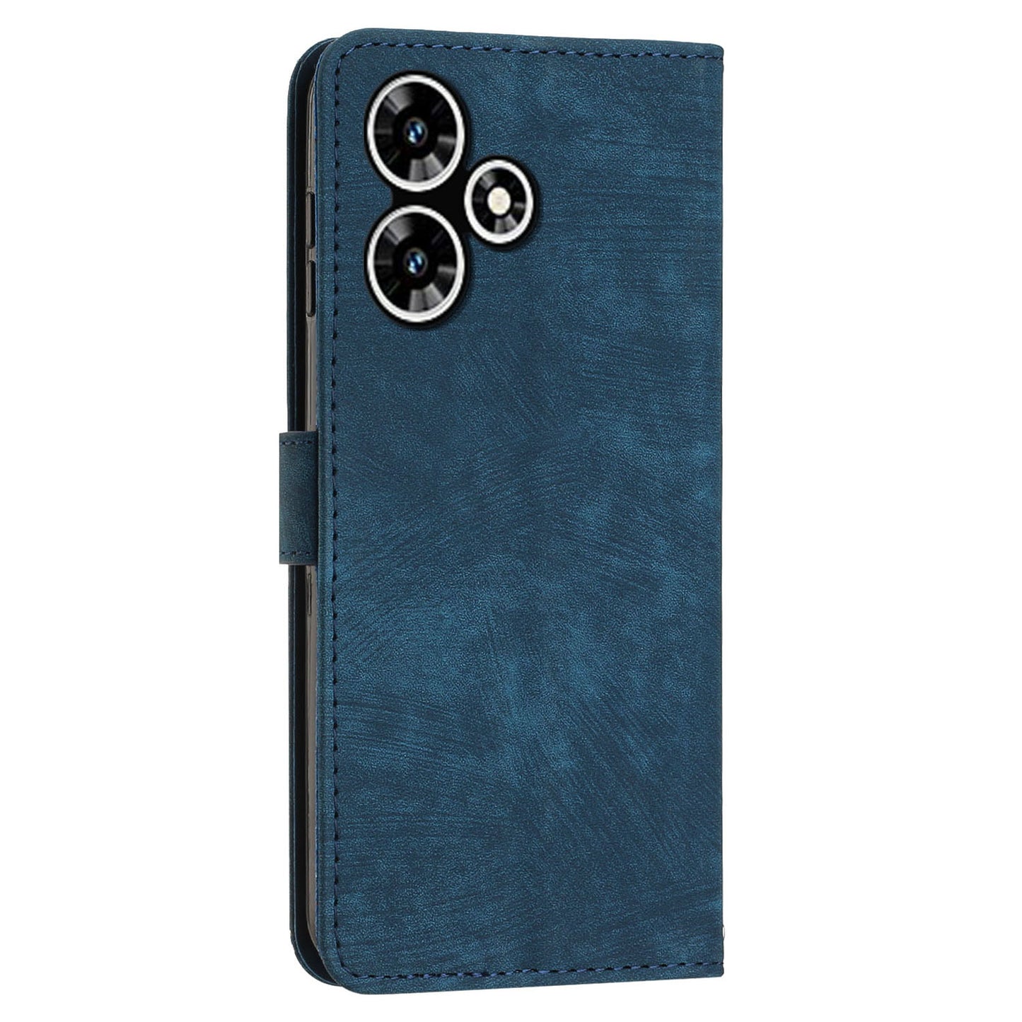 For Infinix Hot 30 Play NFC 4G Stand Wallet PU Leather Case Imprinted Lines Skin-touch Phone Cover