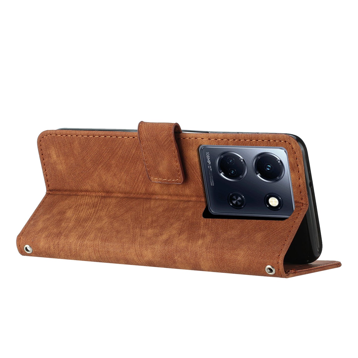 For Infinix Note 30 4G / 5G Imprinted Lines PU Leather Case Skin-touch Stand Wallet Phone Cover
