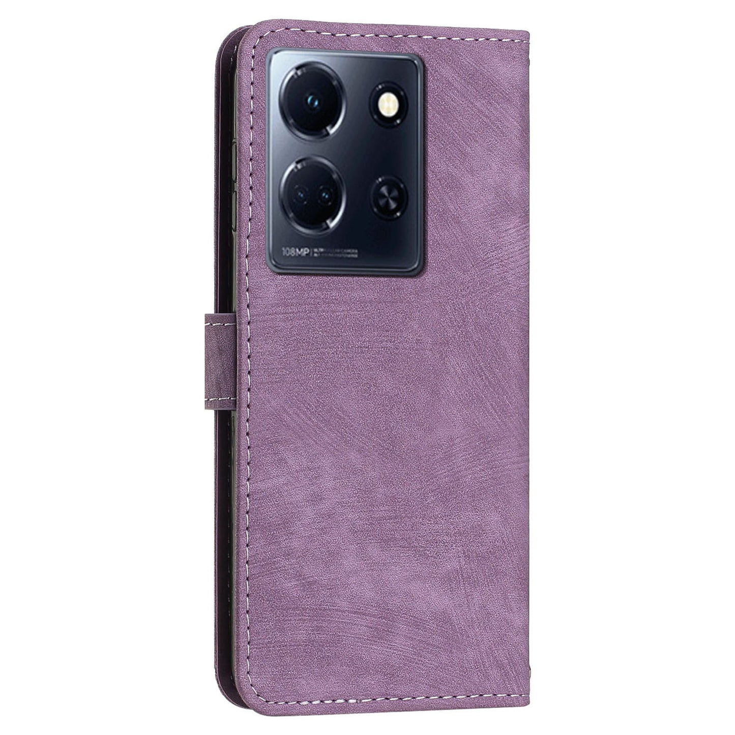 For Infinix Note 30 4G / 5G Imprinted Lines PU Leather Case Skin-touch Stand Wallet Phone Cover