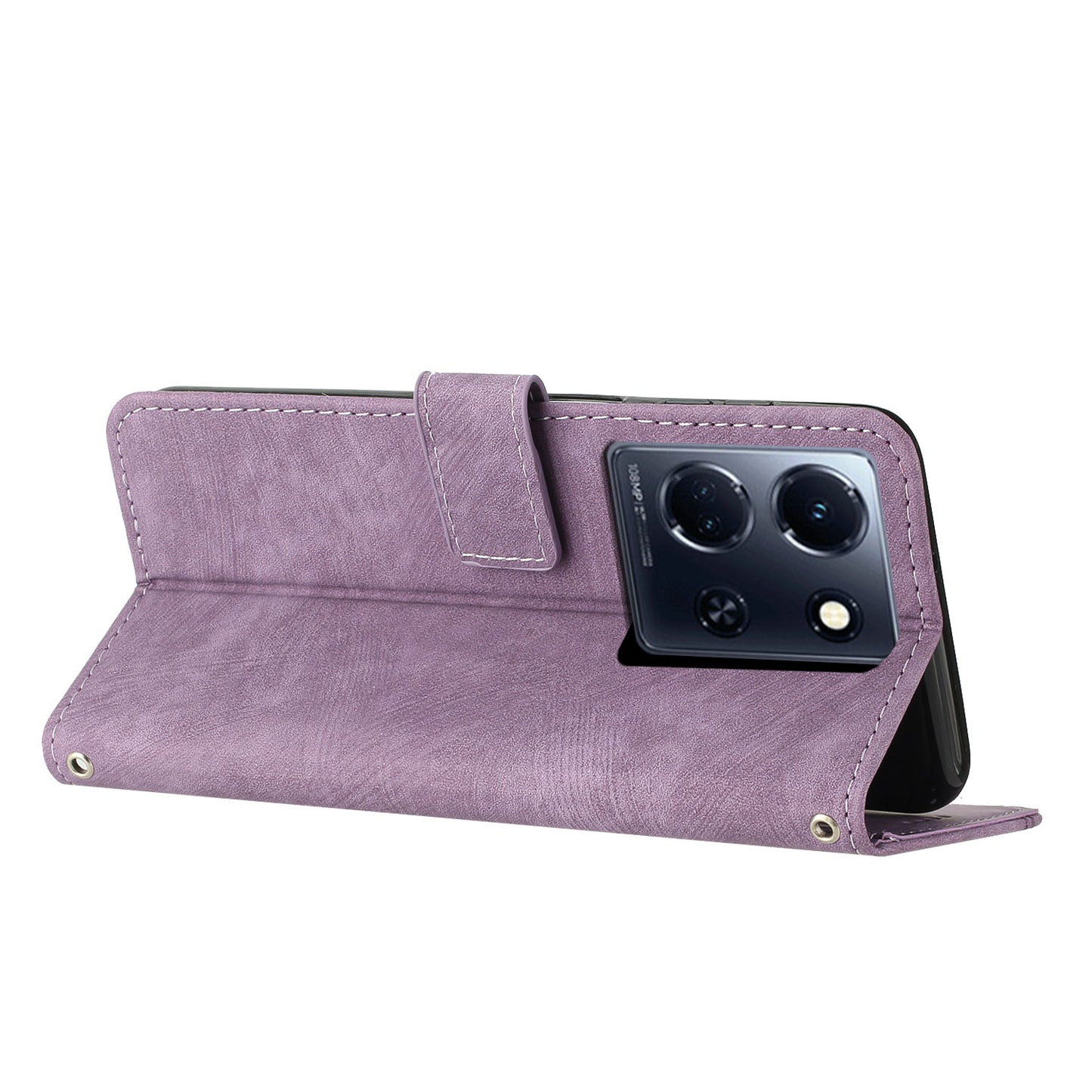 For Infinix Note 30 4G / 5G Imprinted Lines PU Leather Case Skin-touch Stand Wallet Phone Cover