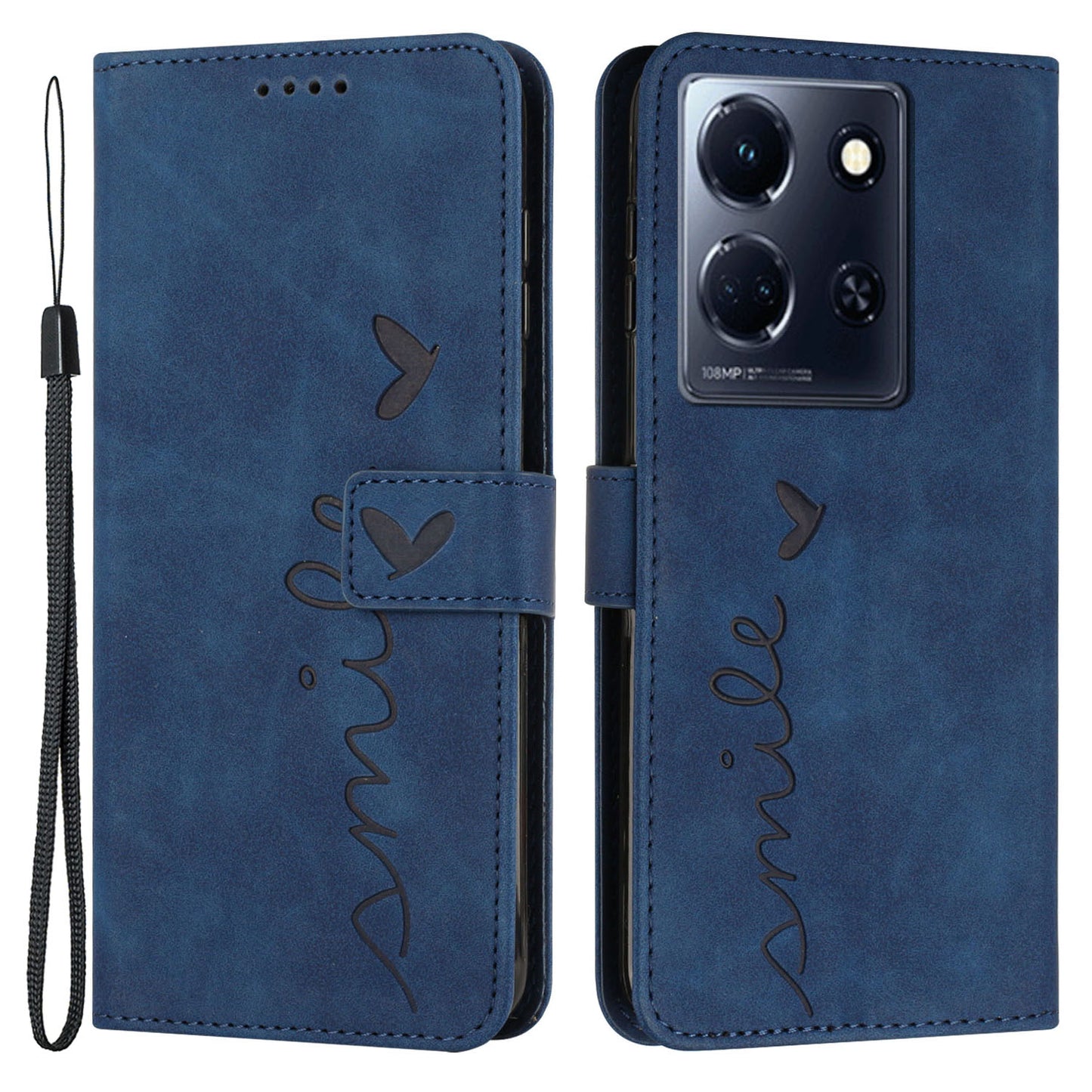 For Infinix Note 30 4G / Note 30 5G Wallet Phone Cover Imprinted Heart PU Leather + TPU Stand Case