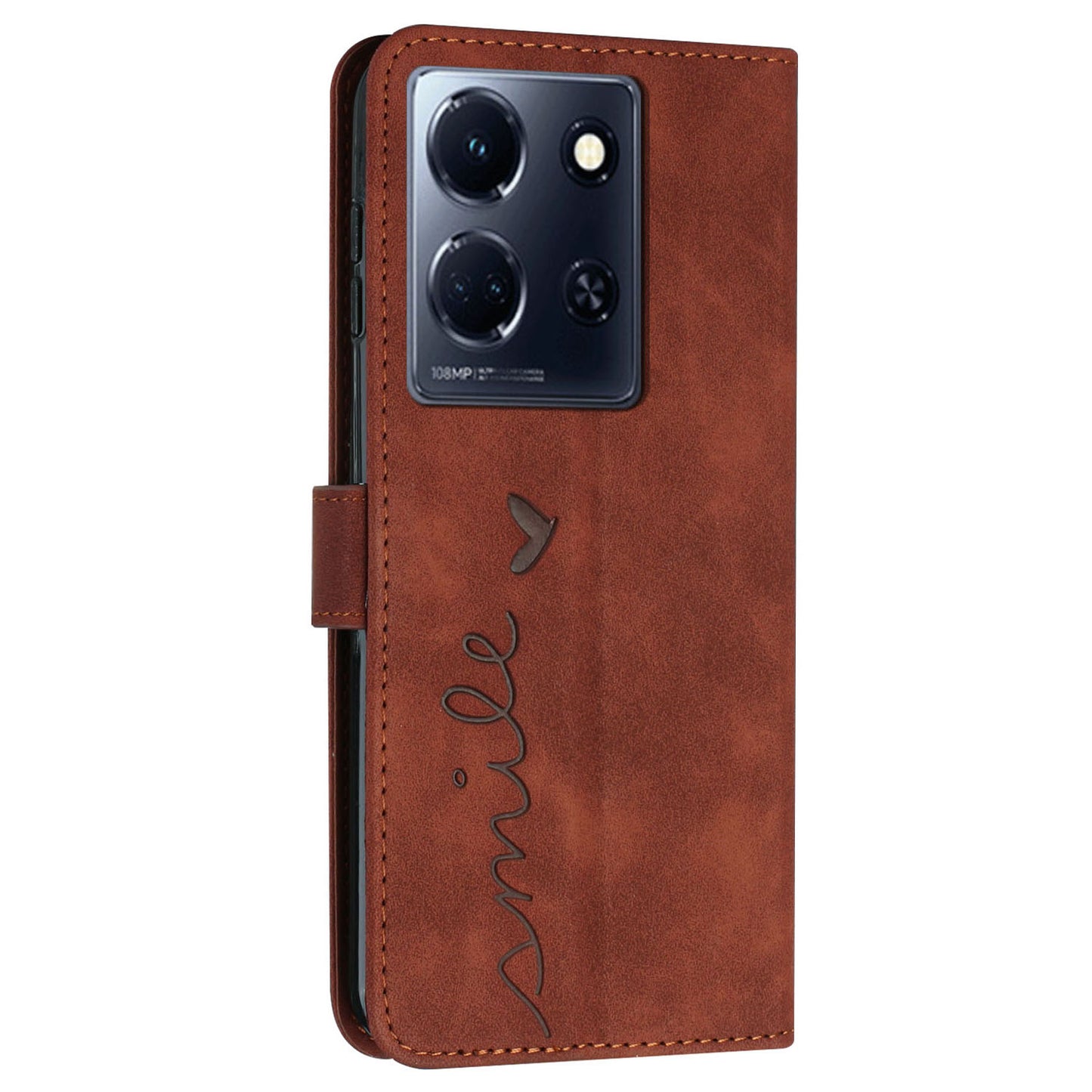 For Infinix Note 30 4G / Note 30 5G Wallet Phone Cover Imprinted Heart PU Leather + TPU Stand Case
