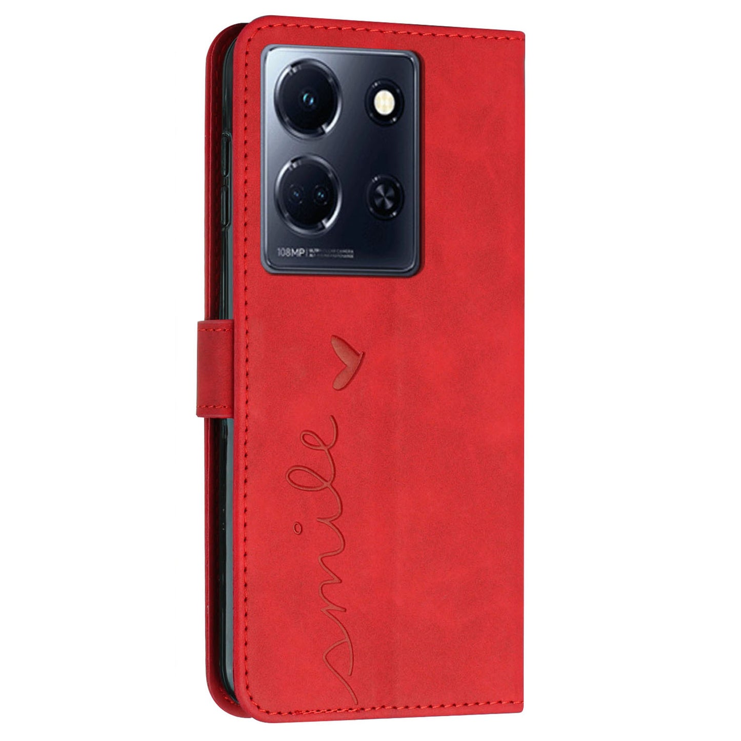 For Infinix Note 30 4G / Note 30 5G Wallet Phone Cover Imprinted Heart PU Leather + TPU Stand Case