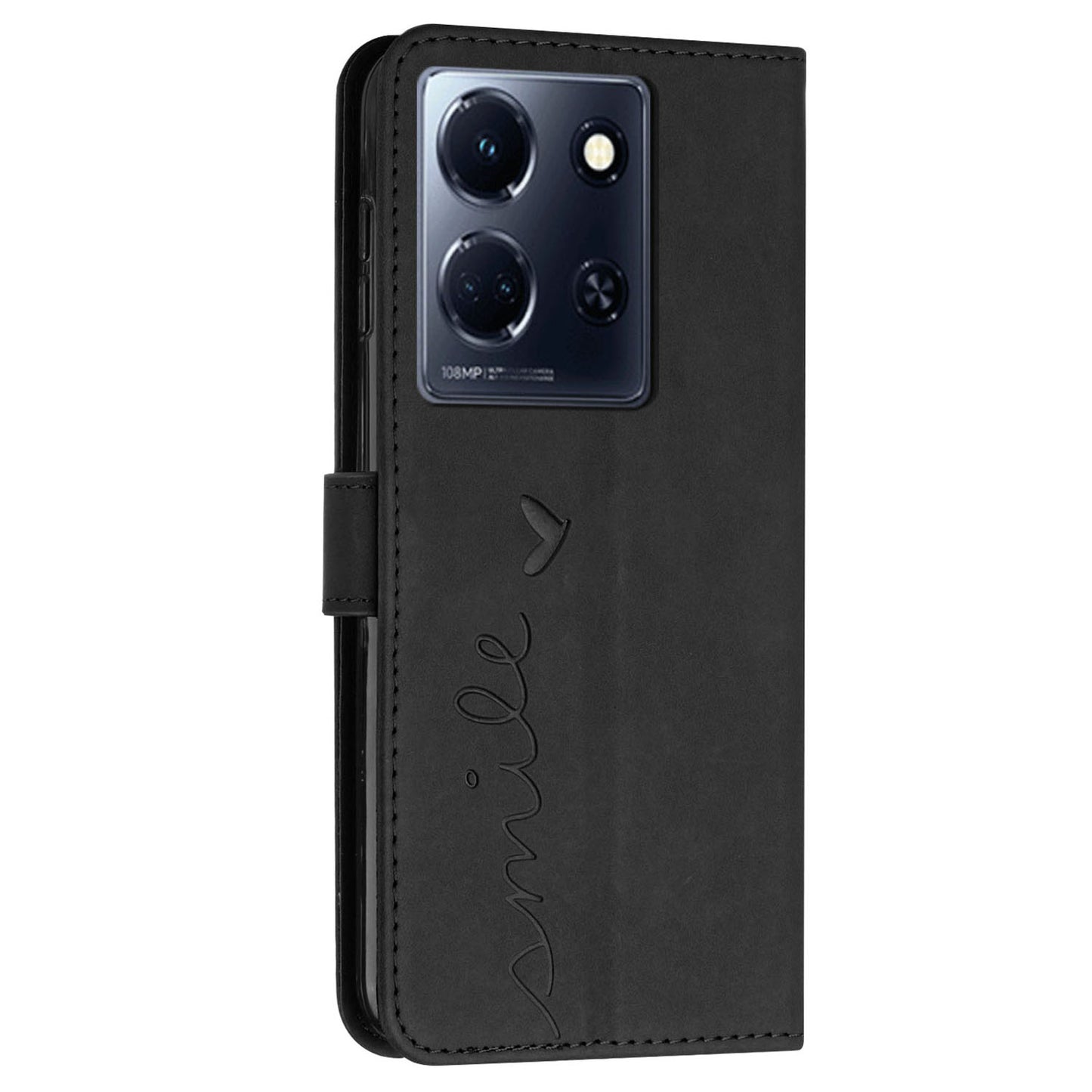 For Infinix Note 30 4G / Note 30 5G Wallet Phone Cover Imprinted Heart PU Leather + TPU Stand Case