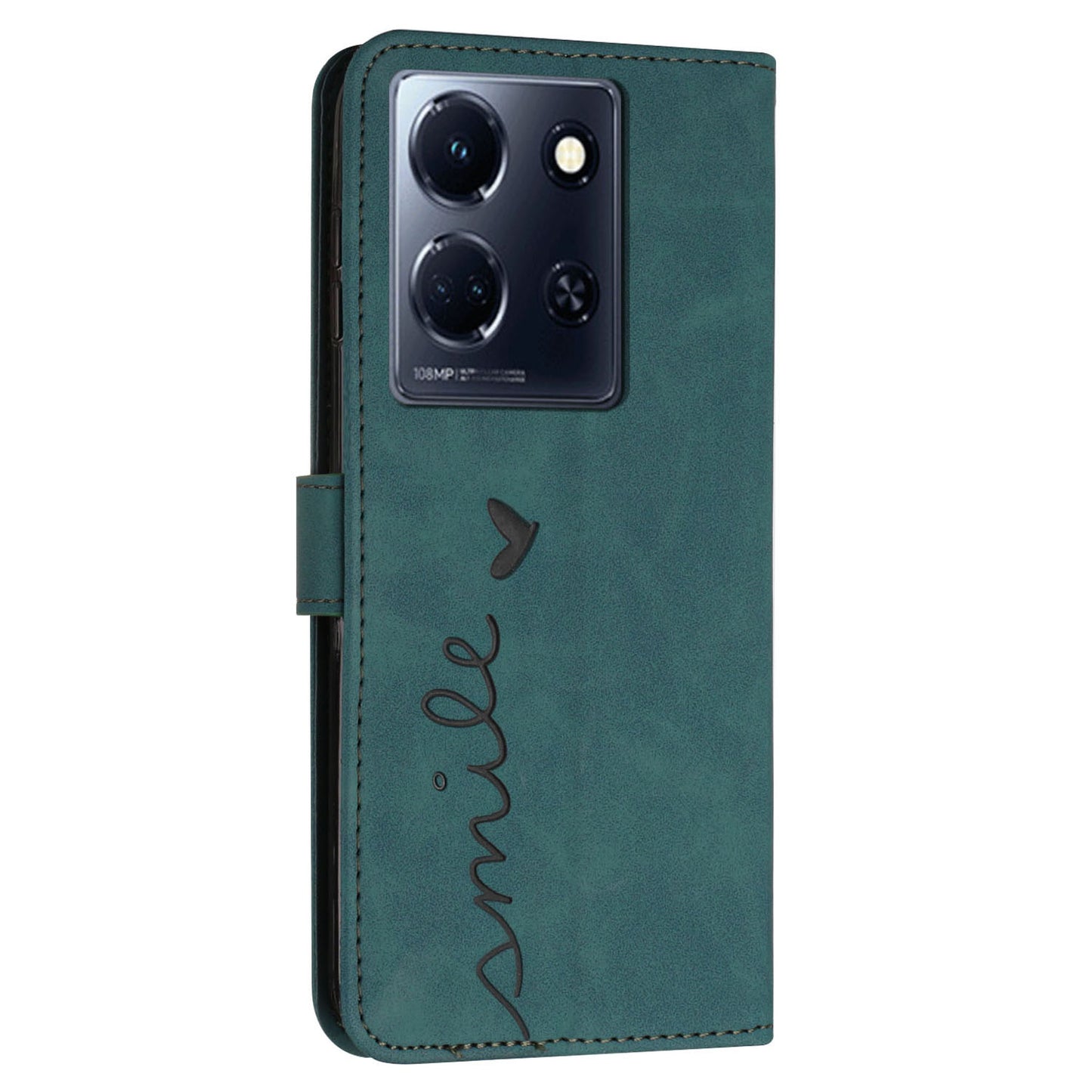 For Infinix Note 30 4G / Note 30 5G Wallet Phone Cover Imprinted Heart PU Leather + TPU Stand Case