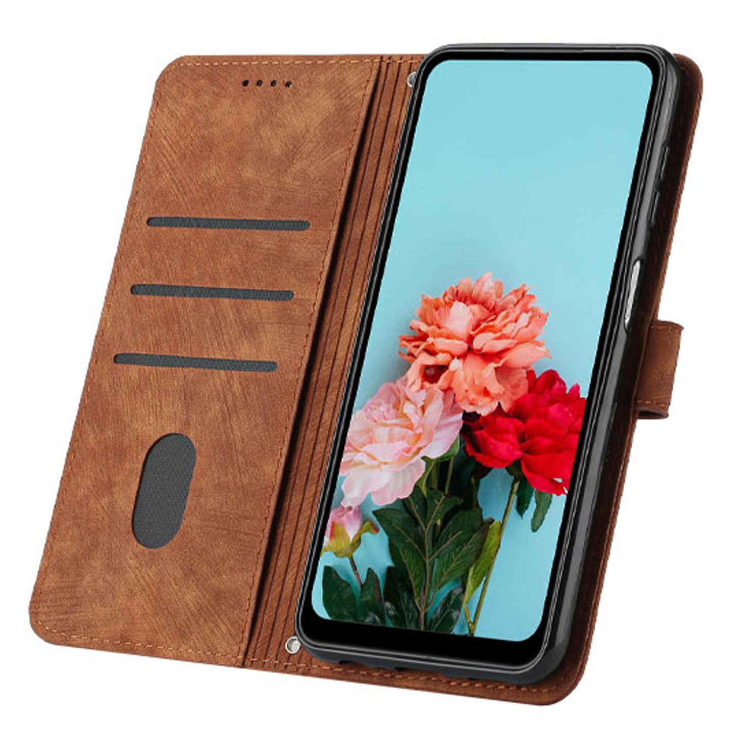 For Infinix Note 30 4G / Note 30 5G Phone Leather Case Lines Imprinted Stand Wallet Phone Cover with Shoulder Strap