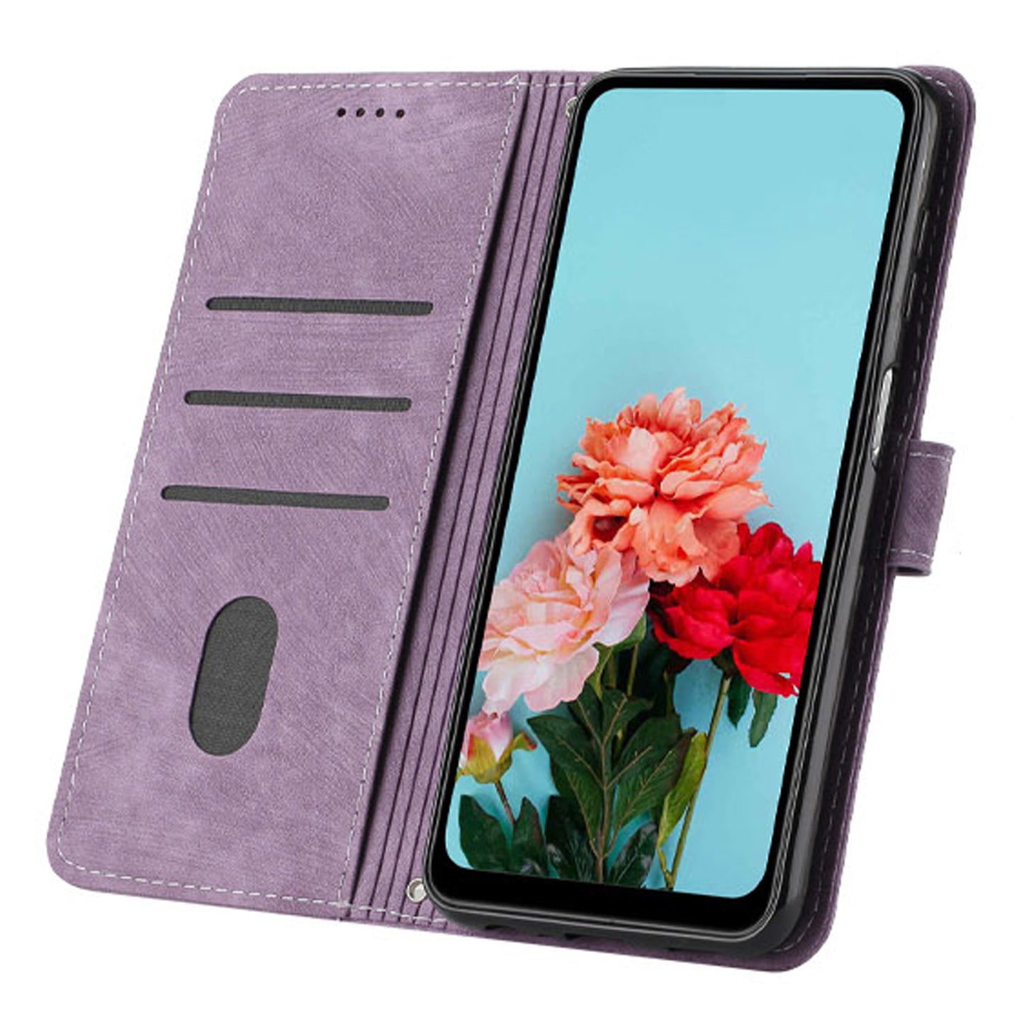 For Infinix Note 30 4G / Note 30 5G Phone Leather Case Lines Imprinted Stand Wallet Phone Cover with Shoulder Strap