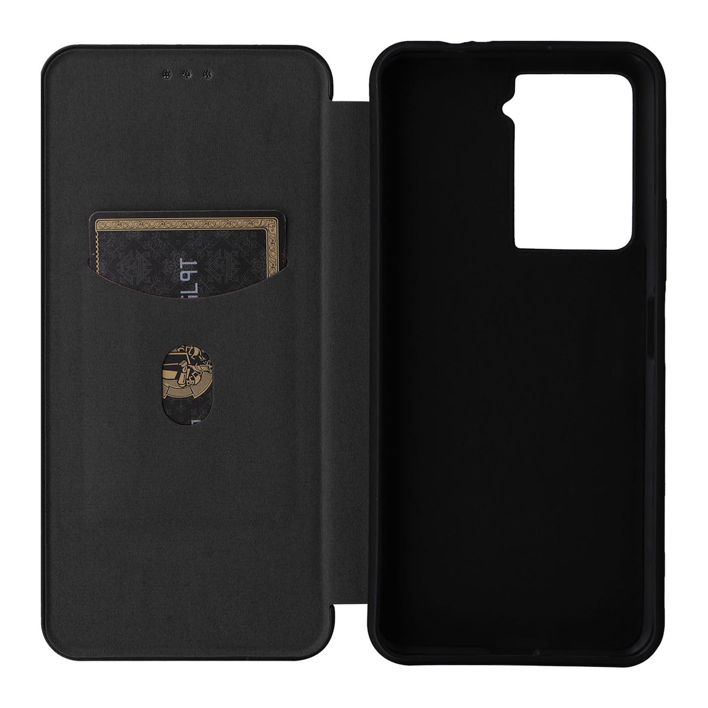 For HTC U23 Pro 5G Phone Stand Case Carbon Fiber Texture Leather Cover with Card Slot