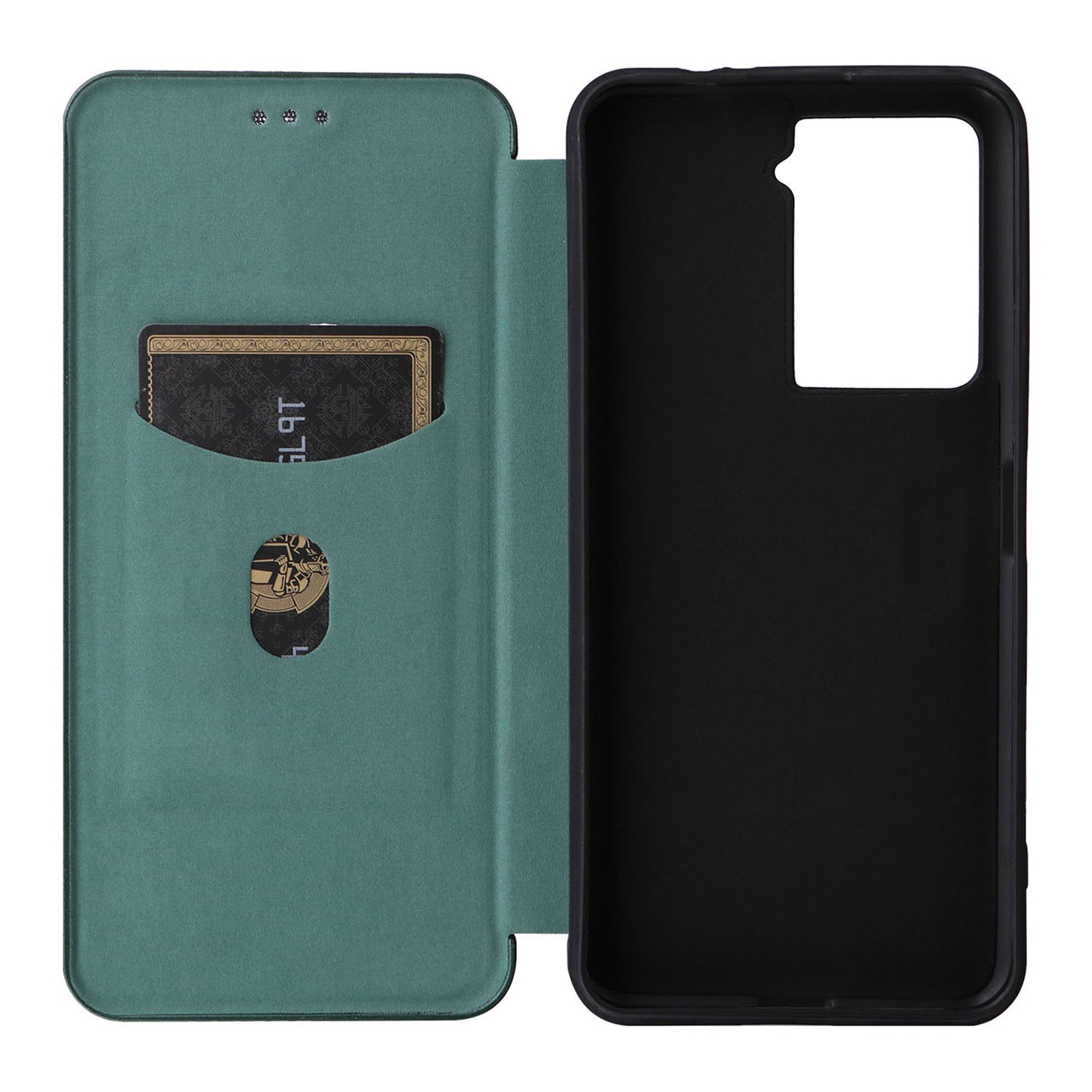 For HTC U23 Pro 5G Phone Stand Case Carbon Fiber Texture Leather Cover with Card Slot