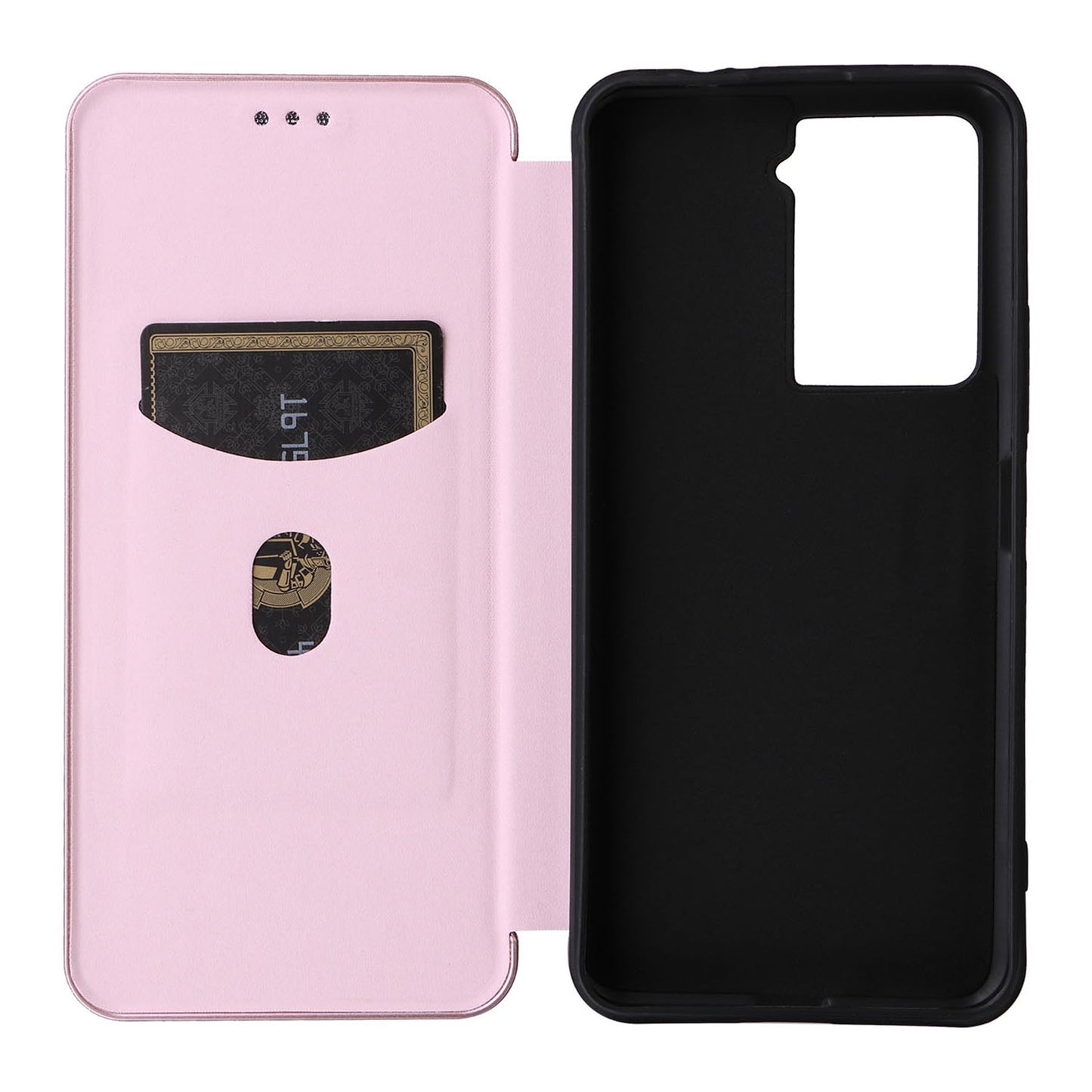 For HTC U23 Pro 5G Phone Stand Case Carbon Fiber Texture Leather Cover with Card Slot