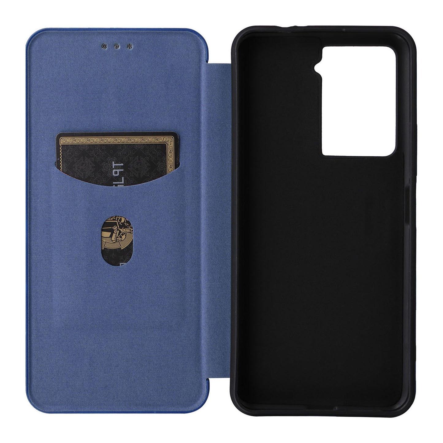 For HTC U23 Pro 5G Phone Stand Case Carbon Fiber Texture Leather Cover with Card Slot