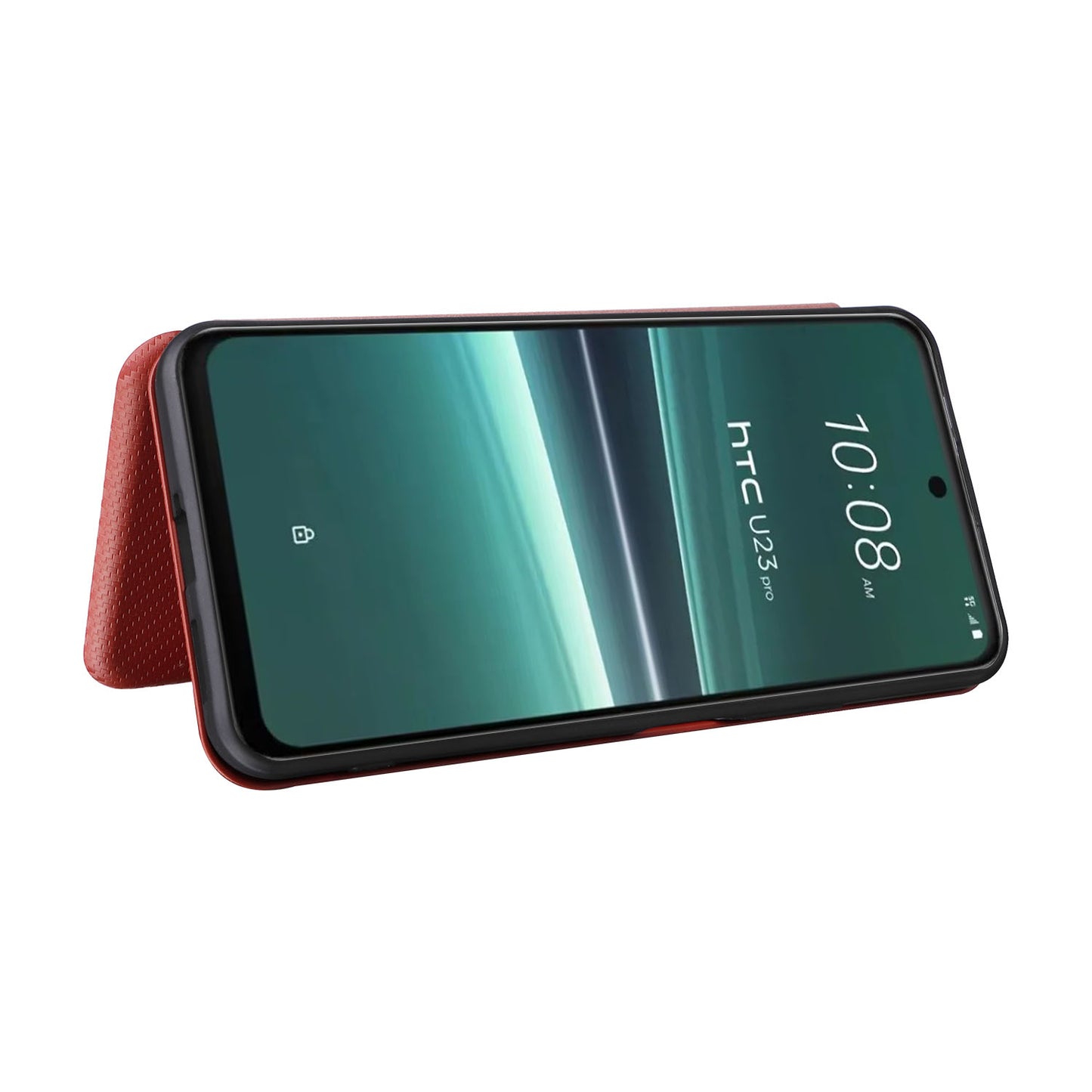 For HTC U23 Pro 5G Phone Stand Case Carbon Fiber Texture Leather Cover with Card Slot