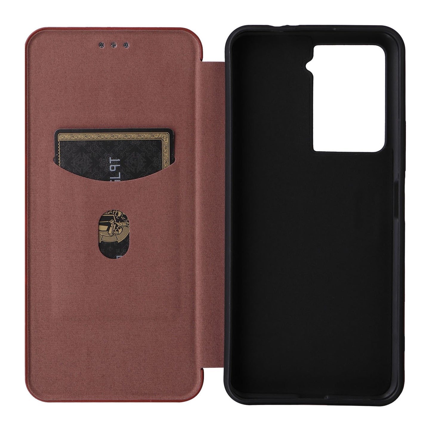 For HTC U23 Pro 5G Phone Stand Case Carbon Fiber Texture Leather Cover with Card Slot