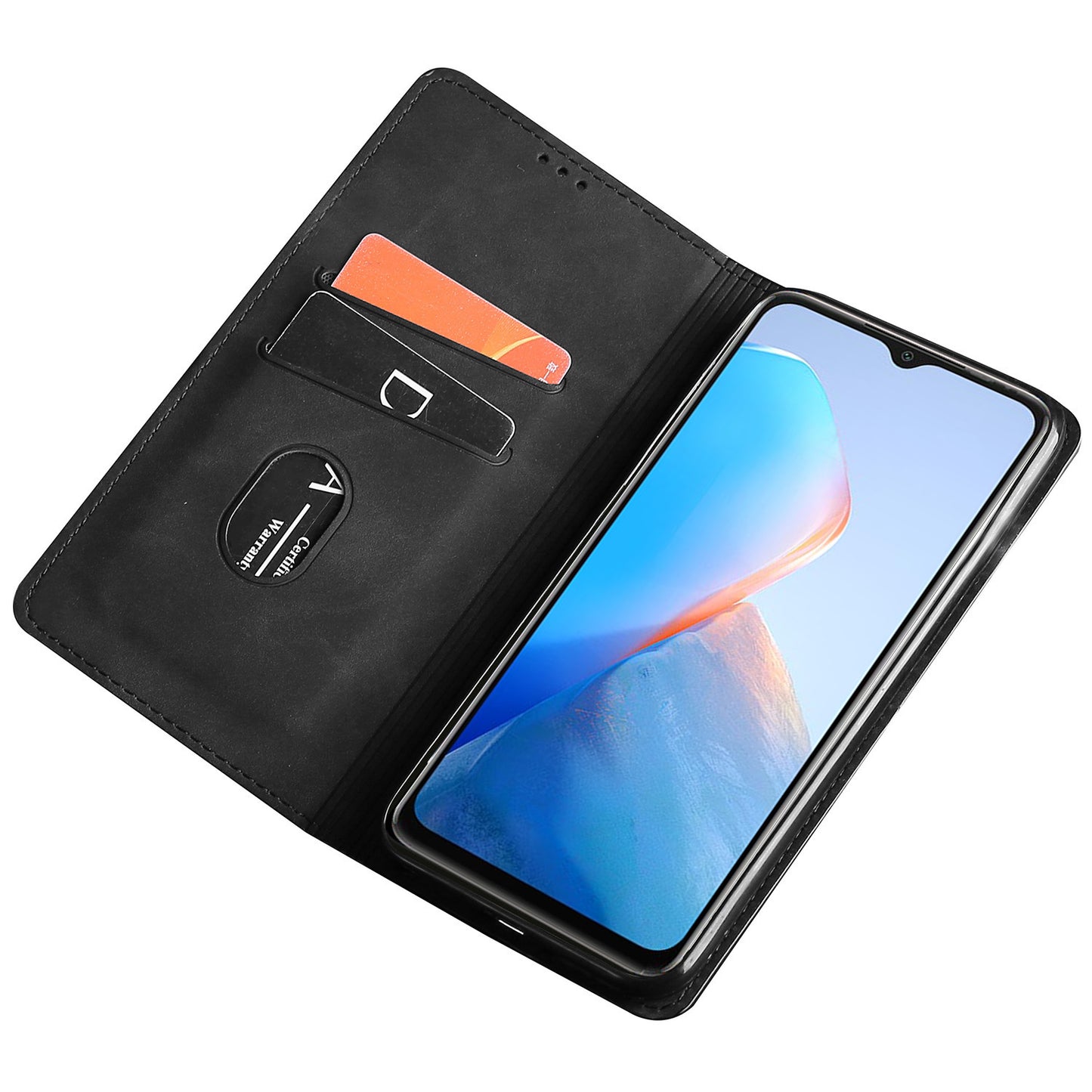 For Infinix Hot 30i Stand PU Leather Case Skin-touch Phone Cover with Card Holder