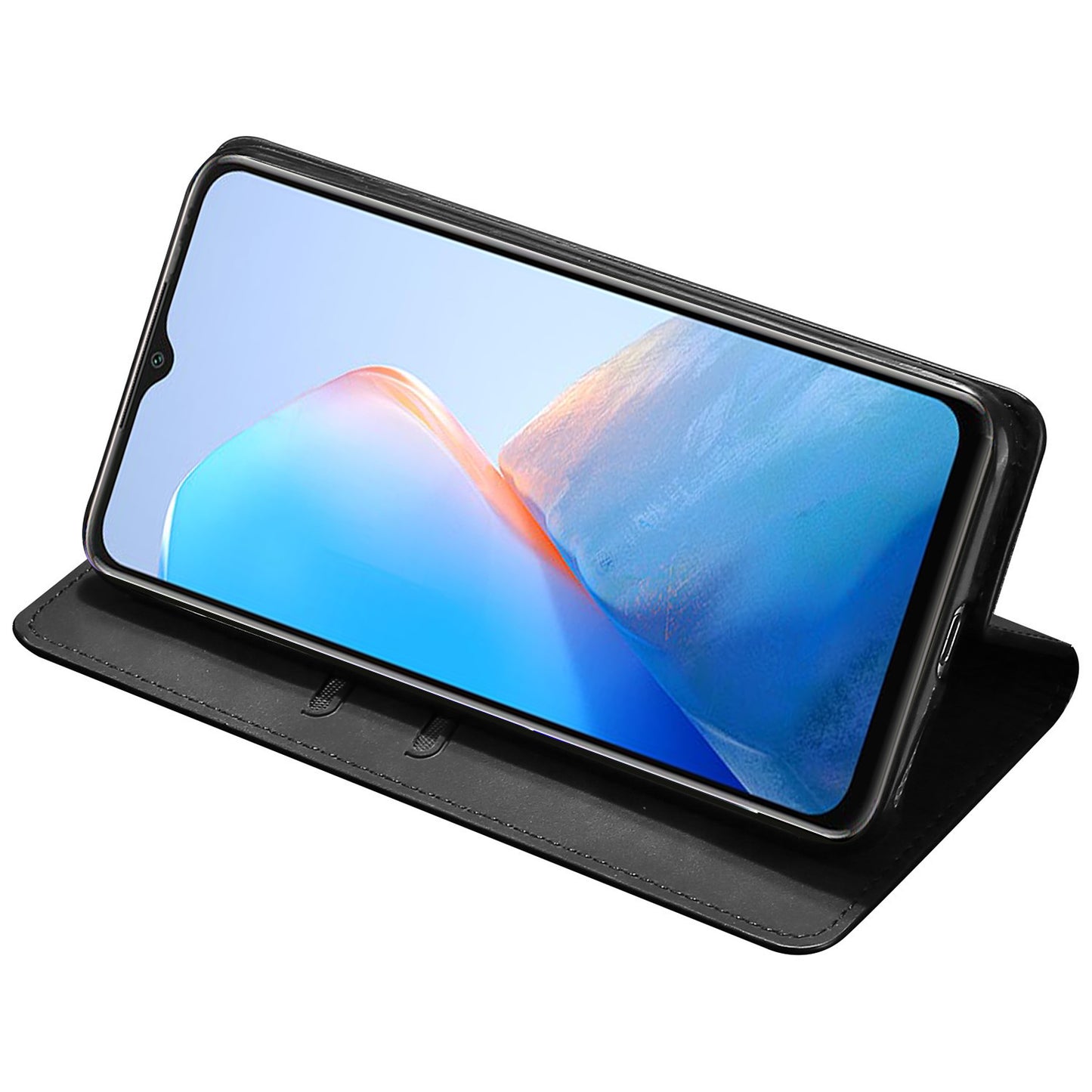 For Infinix Hot 30i Stand PU Leather Case Skin-touch Phone Cover with Card Holder