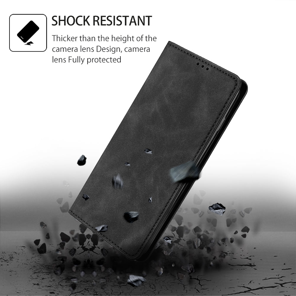 For Infinix Hot 30i Stand PU Leather Case Skin-touch Phone Cover with Card Holder